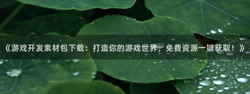 沐鸣3注册代理：《游戏开发素材包下载：打