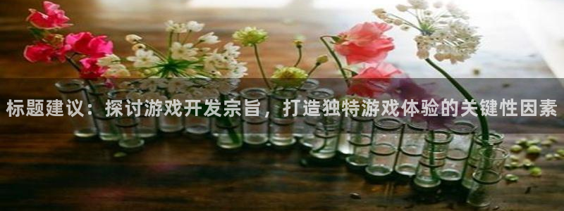 沐鸣开户计划：标题建议：探讨游戏开发宗旨