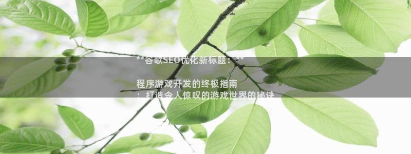 沐鸣官方注册登录：**谷歌SEO优化新标