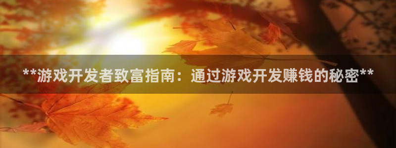 沐鸣科技业务：**游戏开发者致富指南：通